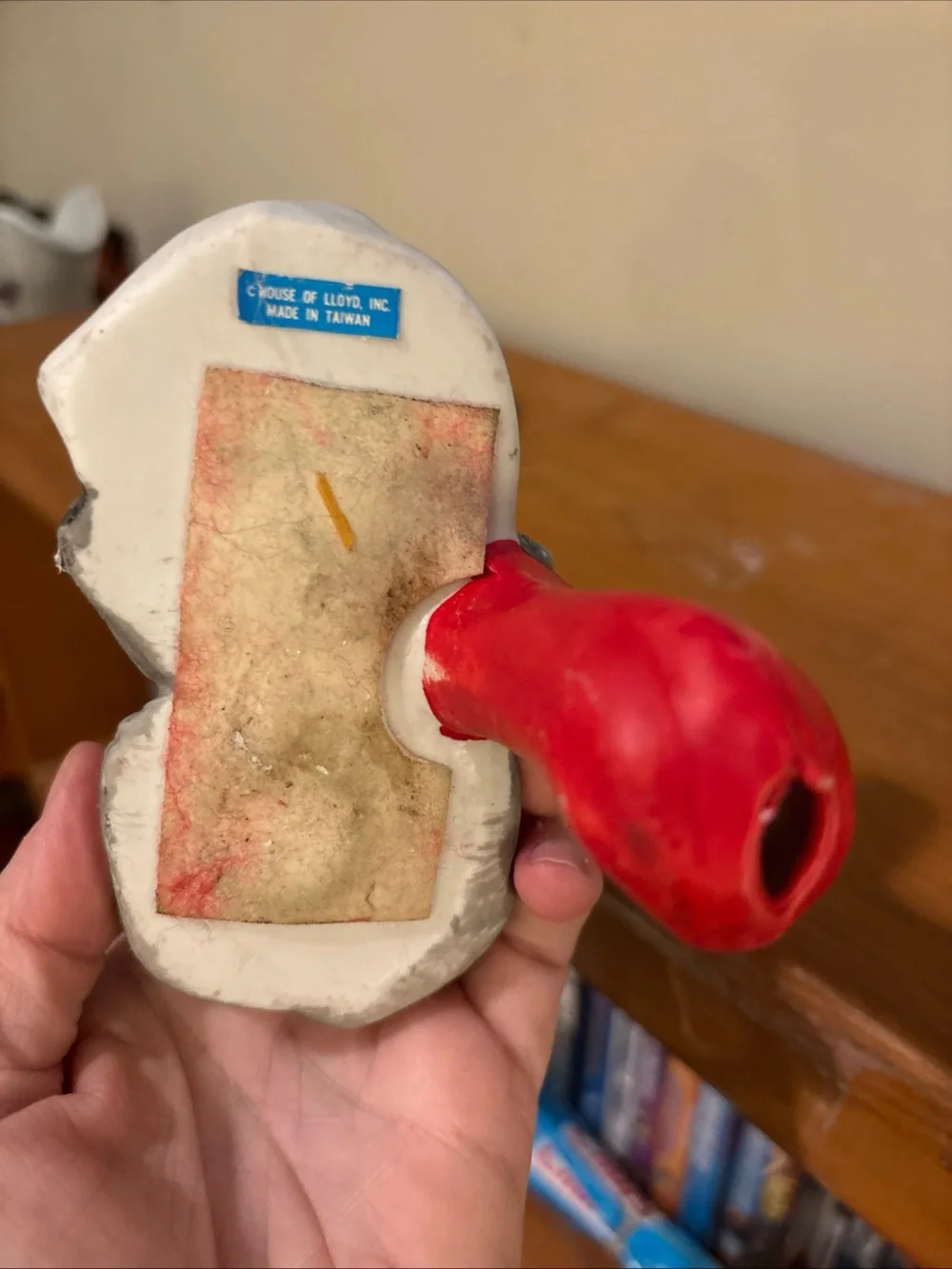 Gray Mouse Stocking Hanger with Red Accent - Holiday Decor